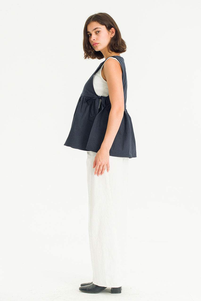 Faye Ribboned Vest, Navy
