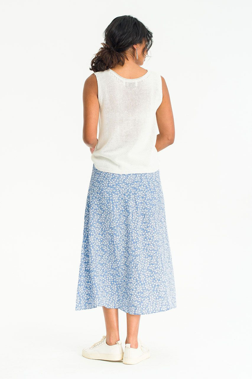 Valerie Floral Skirt, Blue