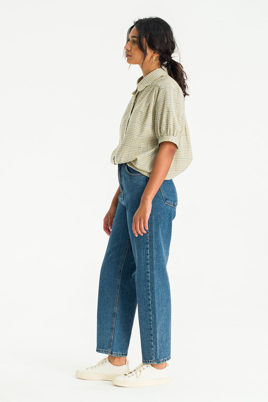 Nori Check Blouse, Beige