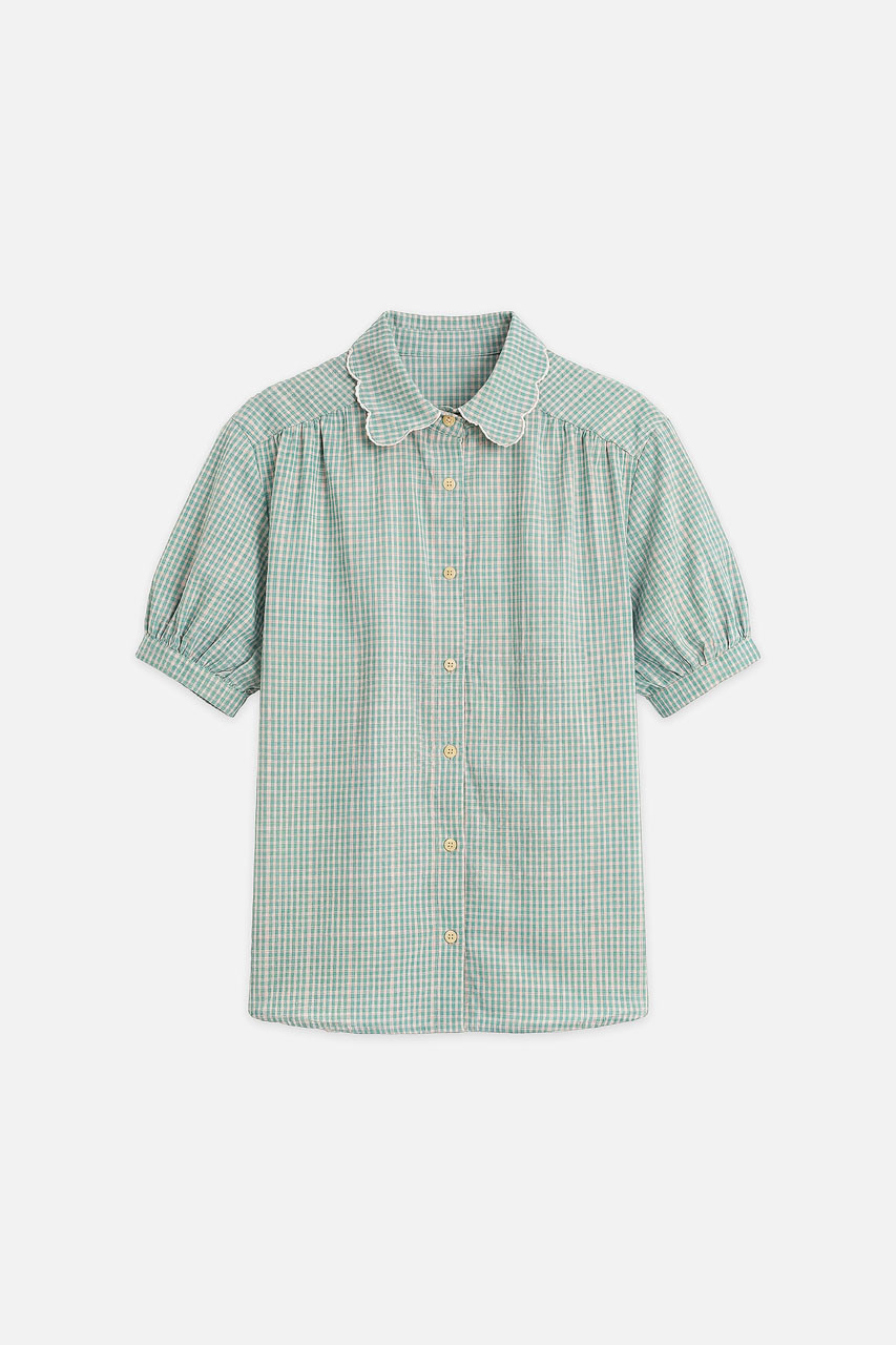 Nori Check Blouse, Khaki