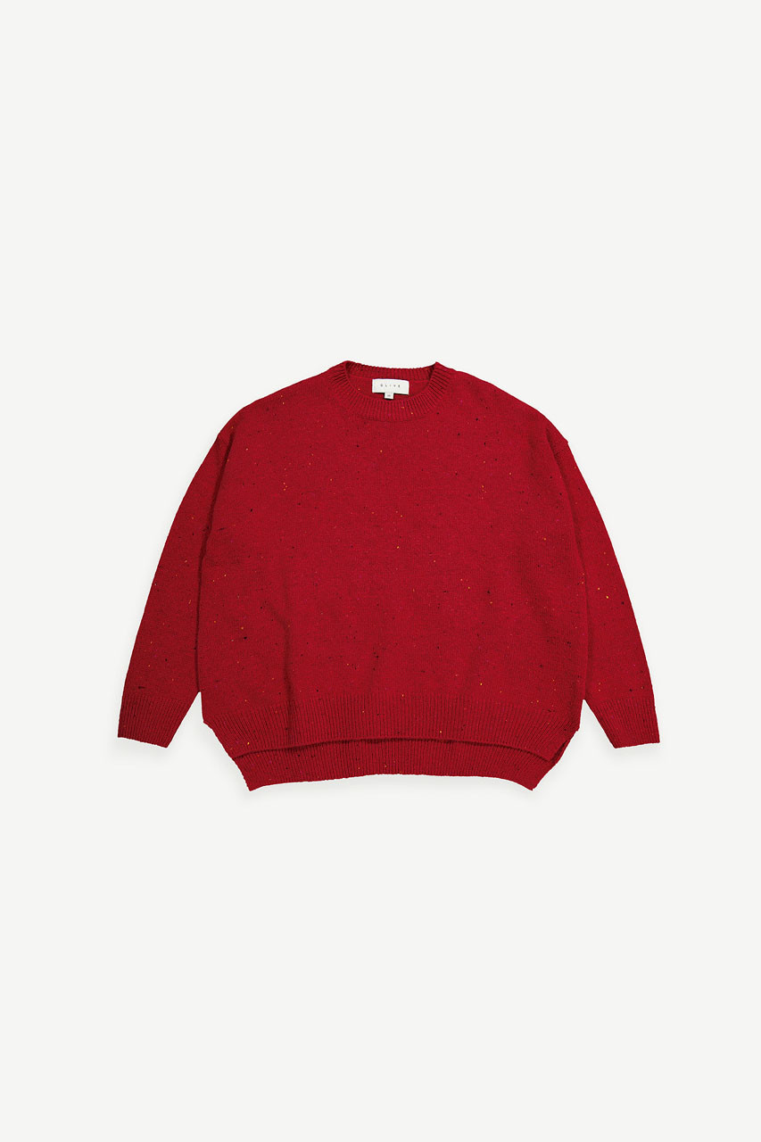 Boucle Round Neck Jumper, Mix Wine