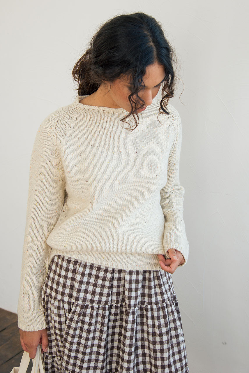 Flecked Fisherman Knit, Ivory