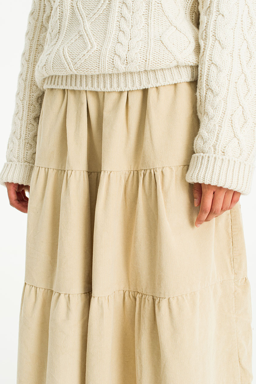 Meard Cord Skirt, Cream
