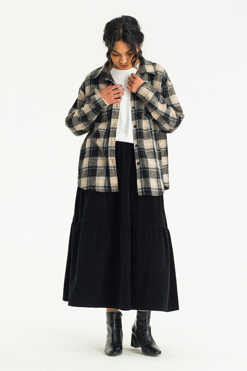 Meard Cord Skirt, Black