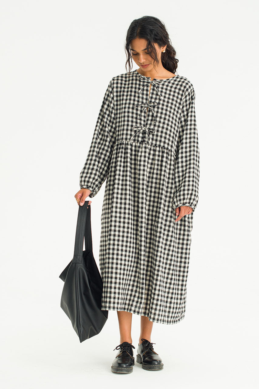Two Way Noa Gingham Dress, Black