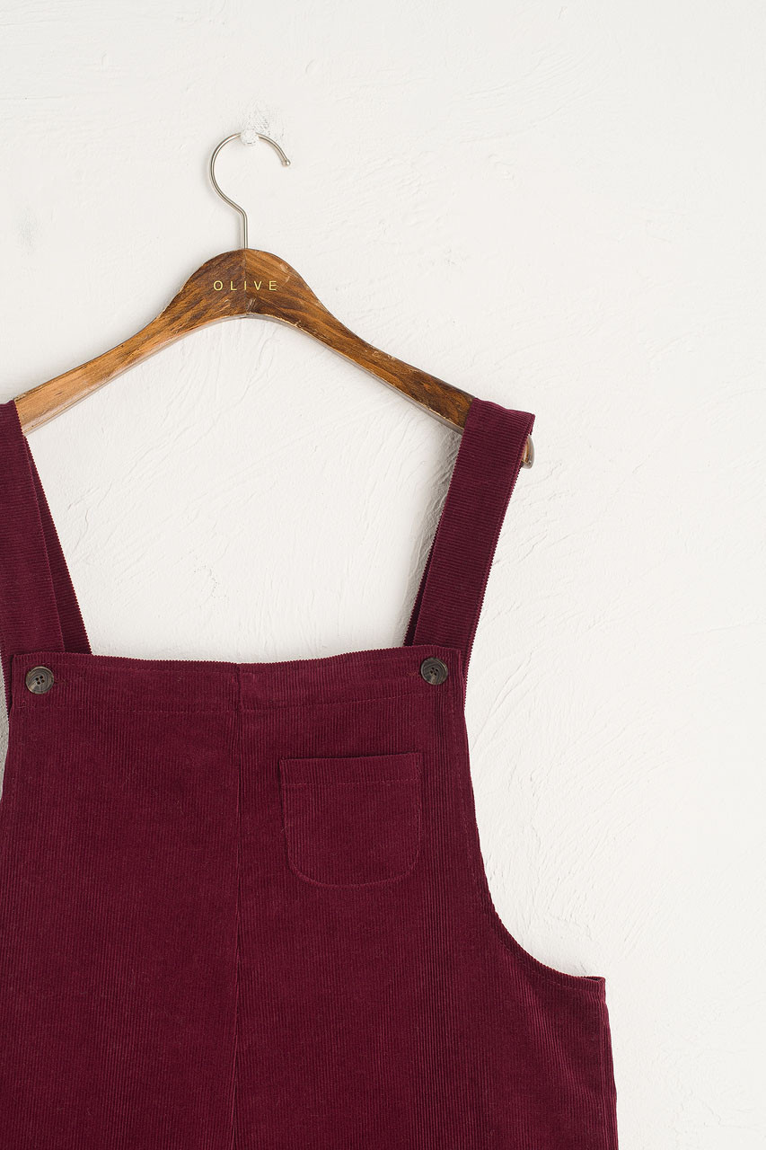 Pocket Point Corduroy Dungarees, Wine