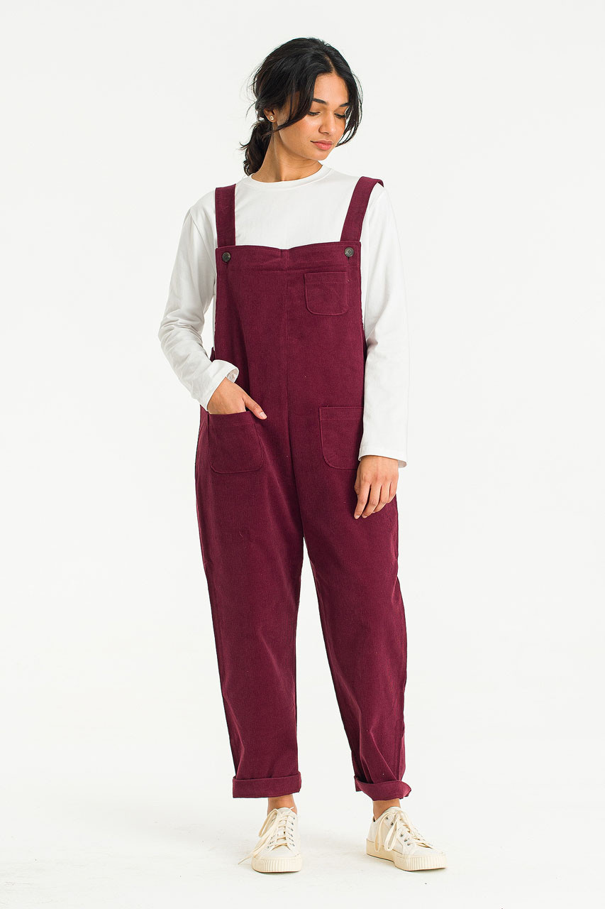 Pocket Point Corduroy Dungarees, Wine