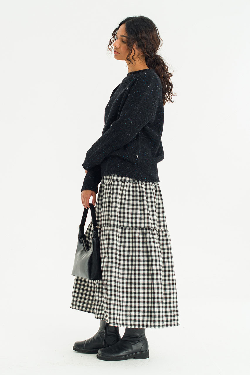 Faye Gingham Skirt, Black