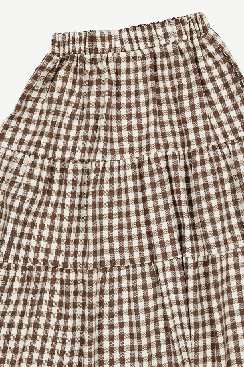 Faye Gingham Skirt, Brown