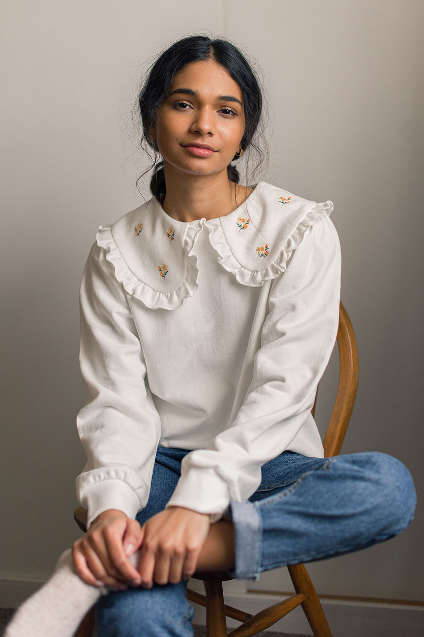 Wild Daisy Embroidered Sweatshirt, Ivory