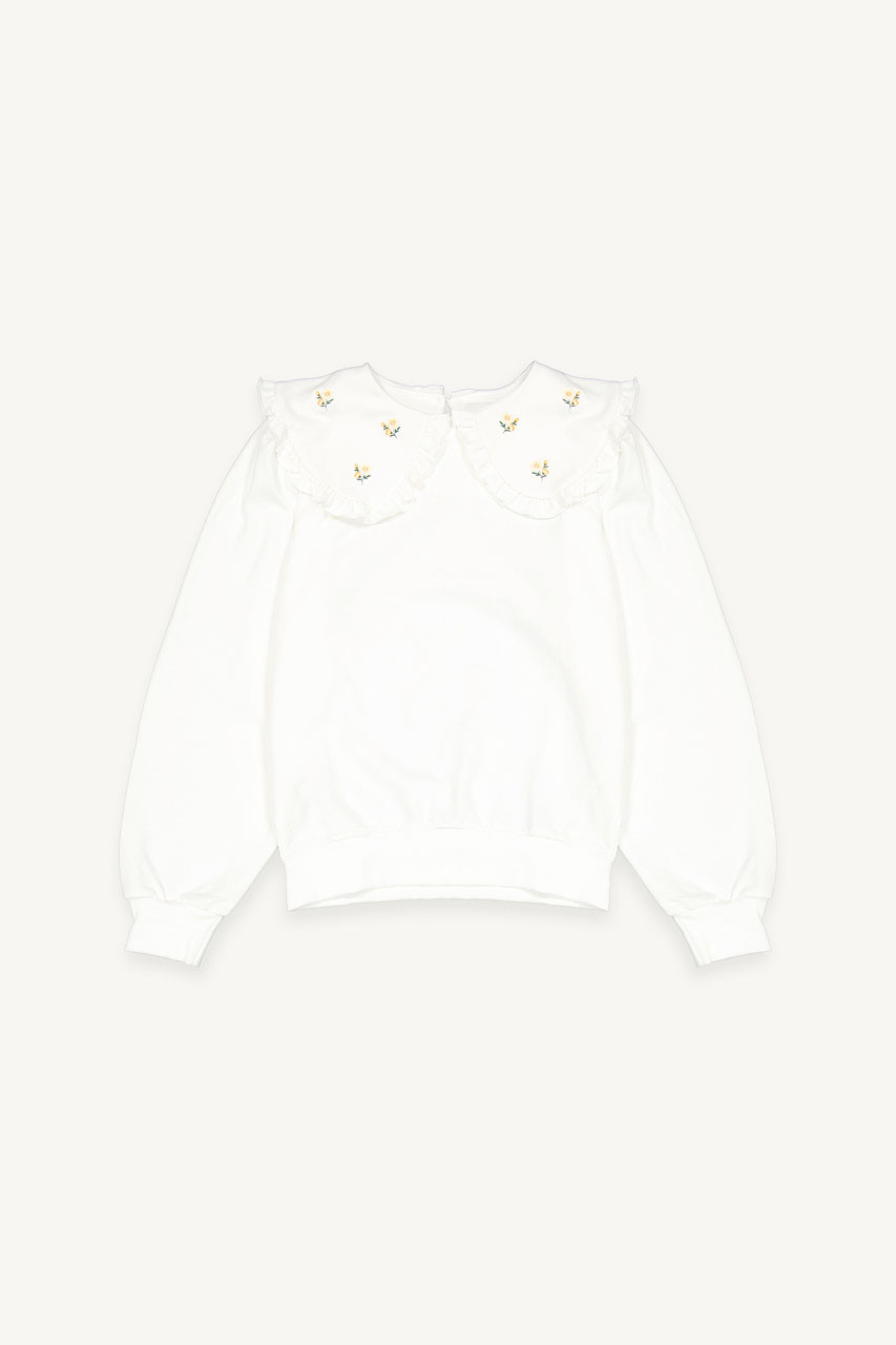 Wild Daisy Embroidered Sweatshirt, Ivory