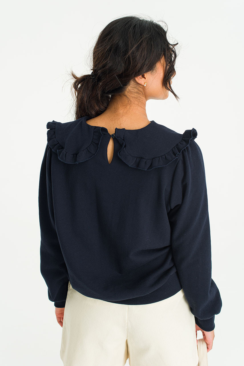Wild Daisy Embroidered Sweatshirt, Navy