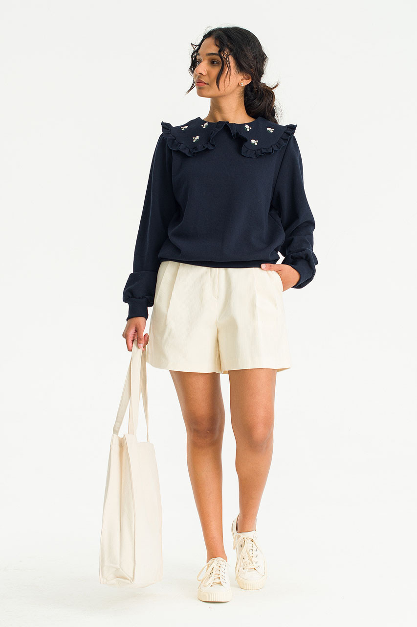 Wild Daisy Embroidered Sweatshirt, Navy