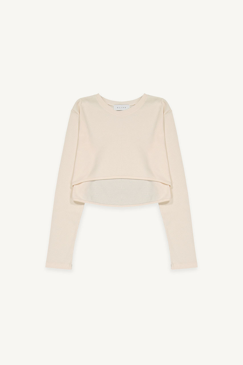 Sleeveless Dress & Crop Tee Set, Cream