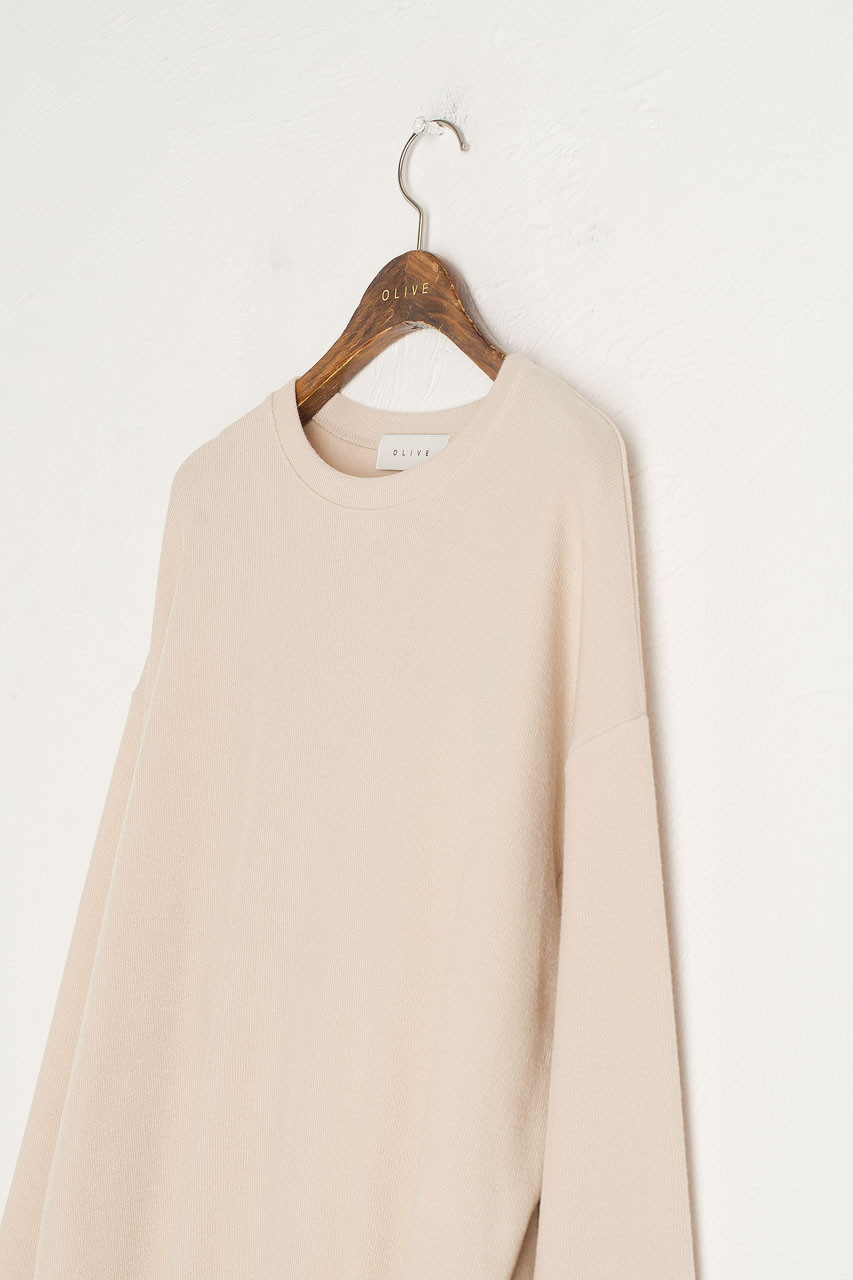 Slouch Tee & Wide Trousers Set, Light Beige