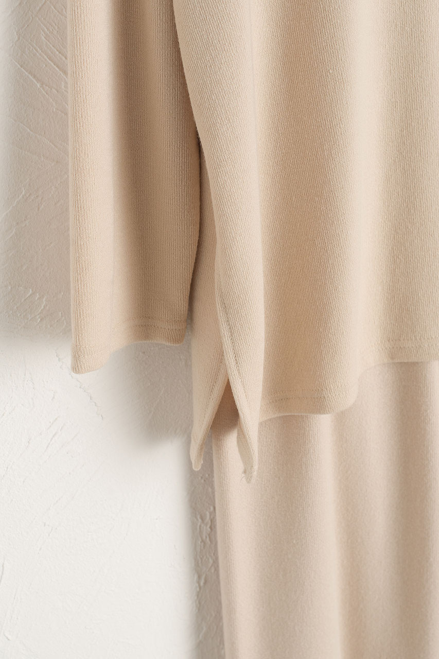 Slouch Tee & Wide Trousers Set, Light Beige