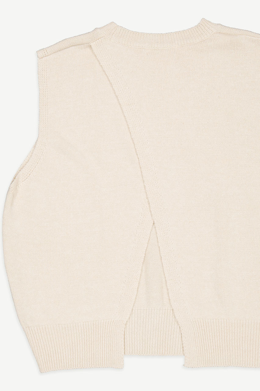 Leah Open Back Knit Vest, Oatmeal
