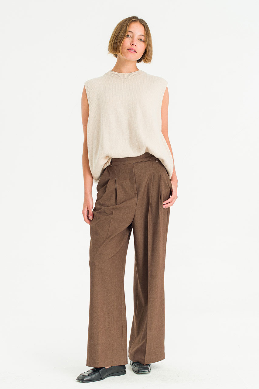 Leah Open Back Knit Vest, Oatmeal