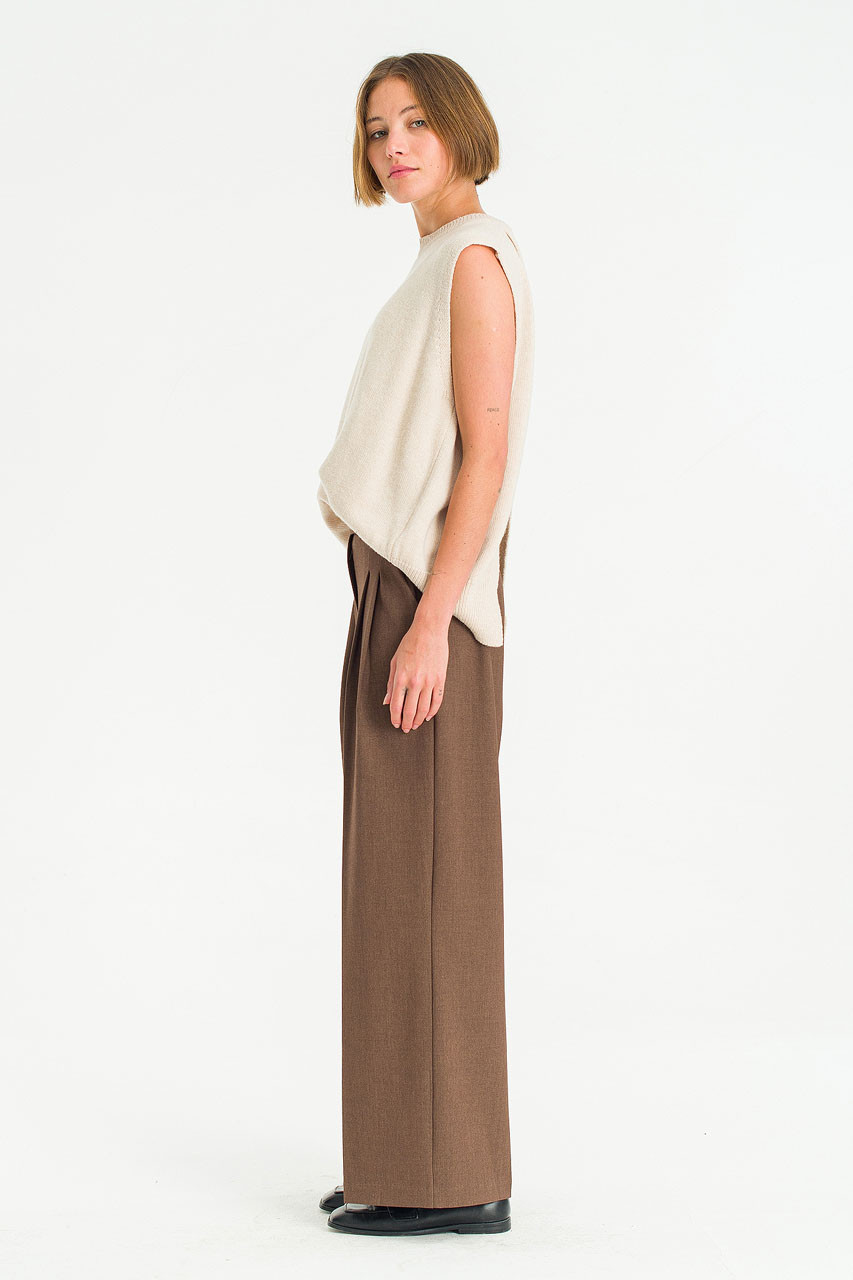 Leah Open Back Knit Vest, Oatmeal