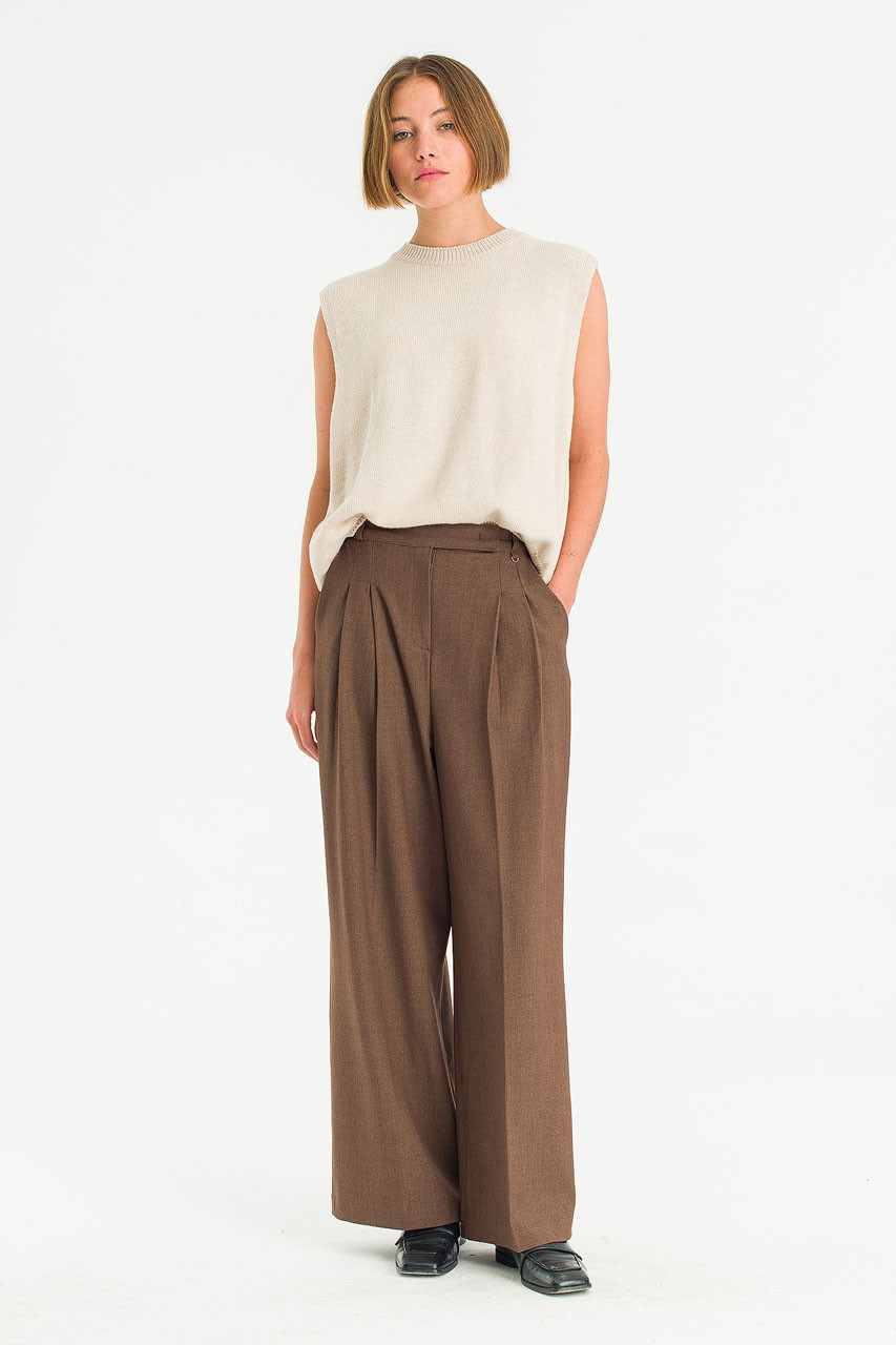 Leah Open Back Knit Vest, Oatmeal