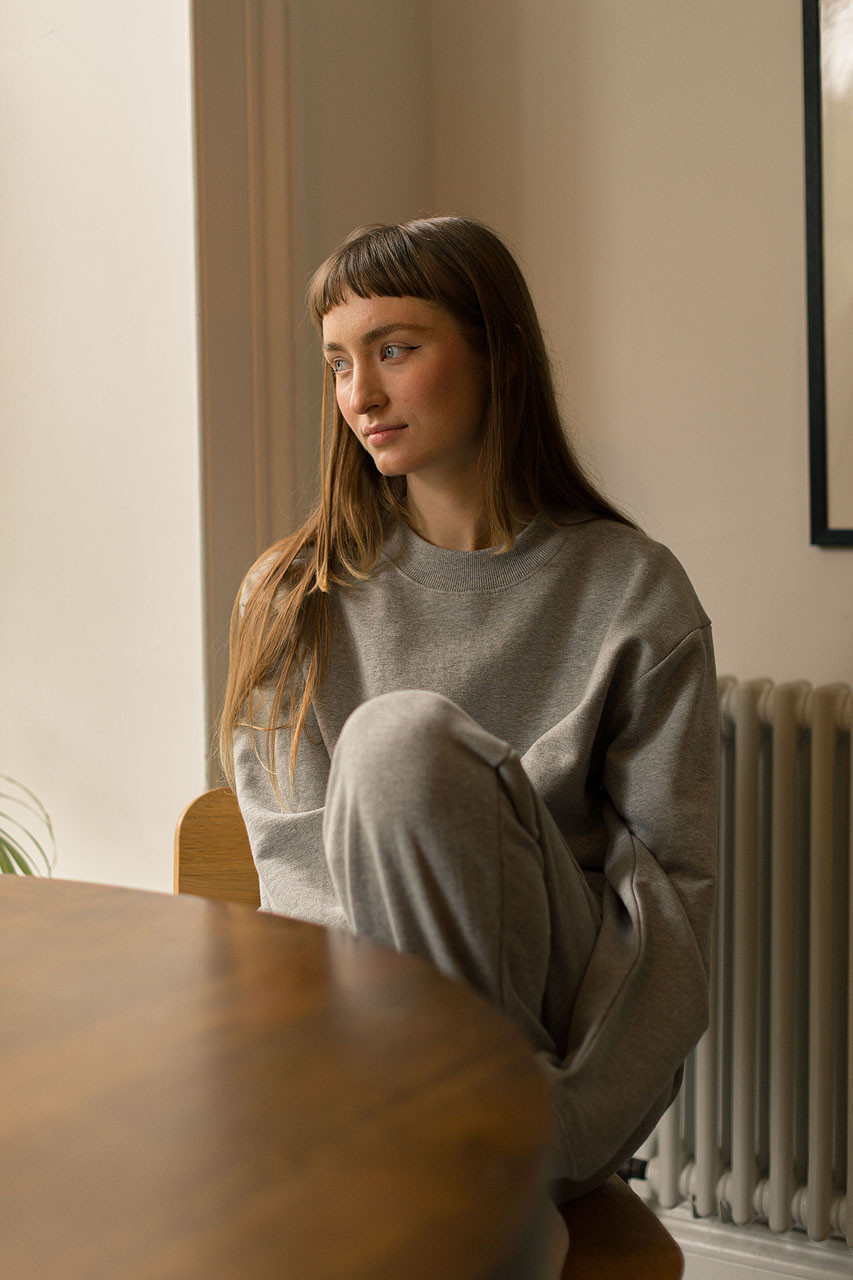 Sweatshirt & Jogger Set, Melange Grey