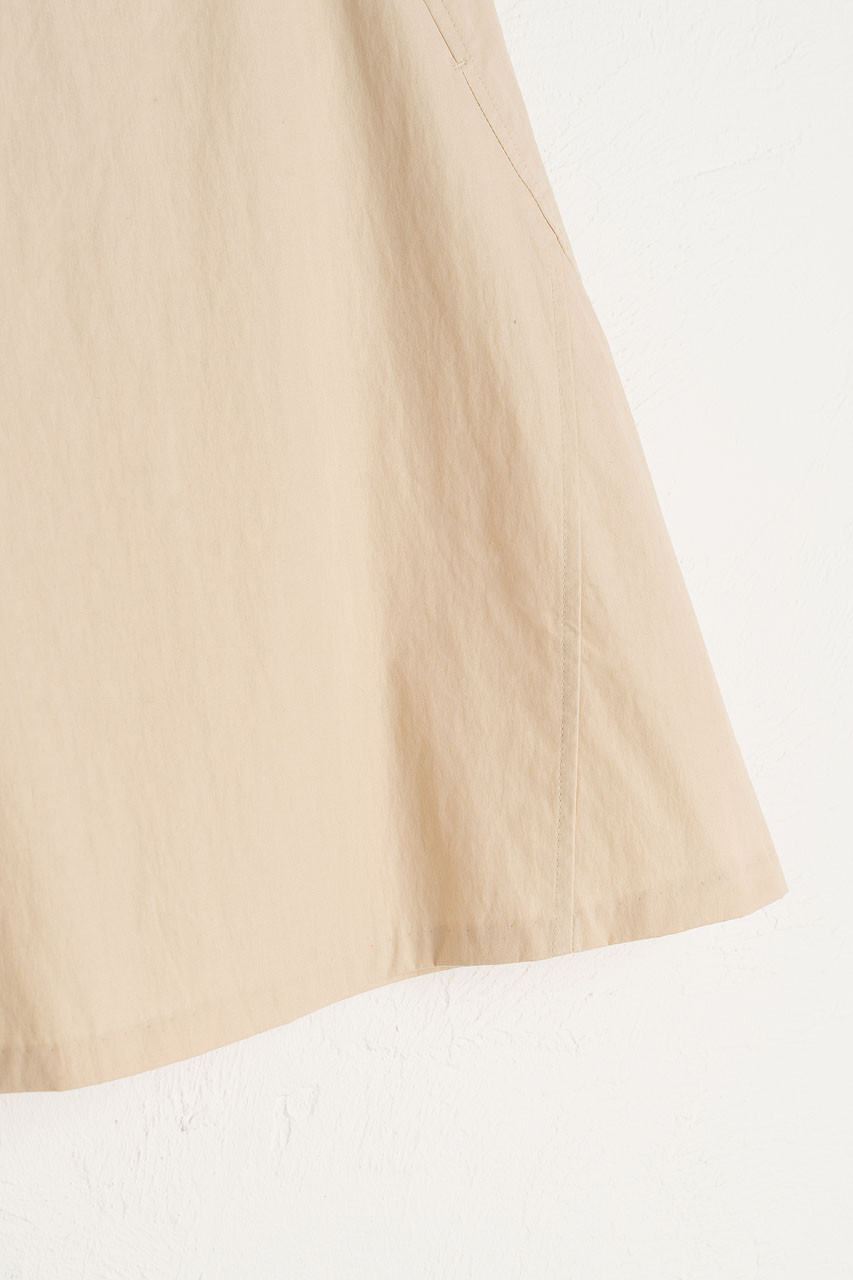 A Line Cotton Mini Skirt, Light Beige