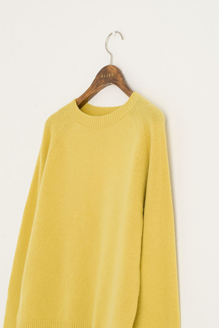 Wool Cashmere Raglan Jumper, Pollen
