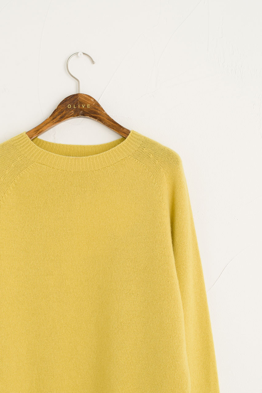 Wool Cashmere Raglan Jumper, Pollen