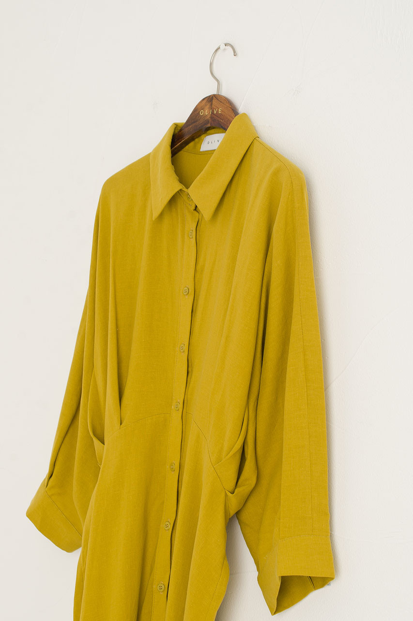 Tusci Shirt Dress, Mustard