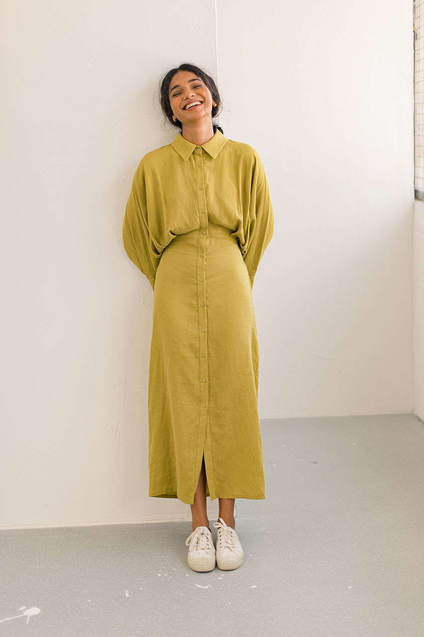 Tusci Shirt Dress, Mustard