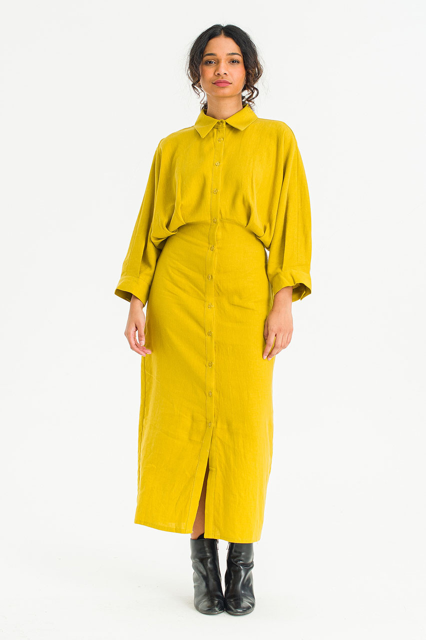 Tusci Shirt Dress, Mustard