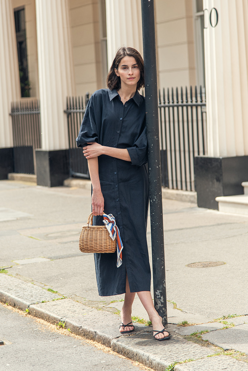 Tusci Shirt Dress, Navy