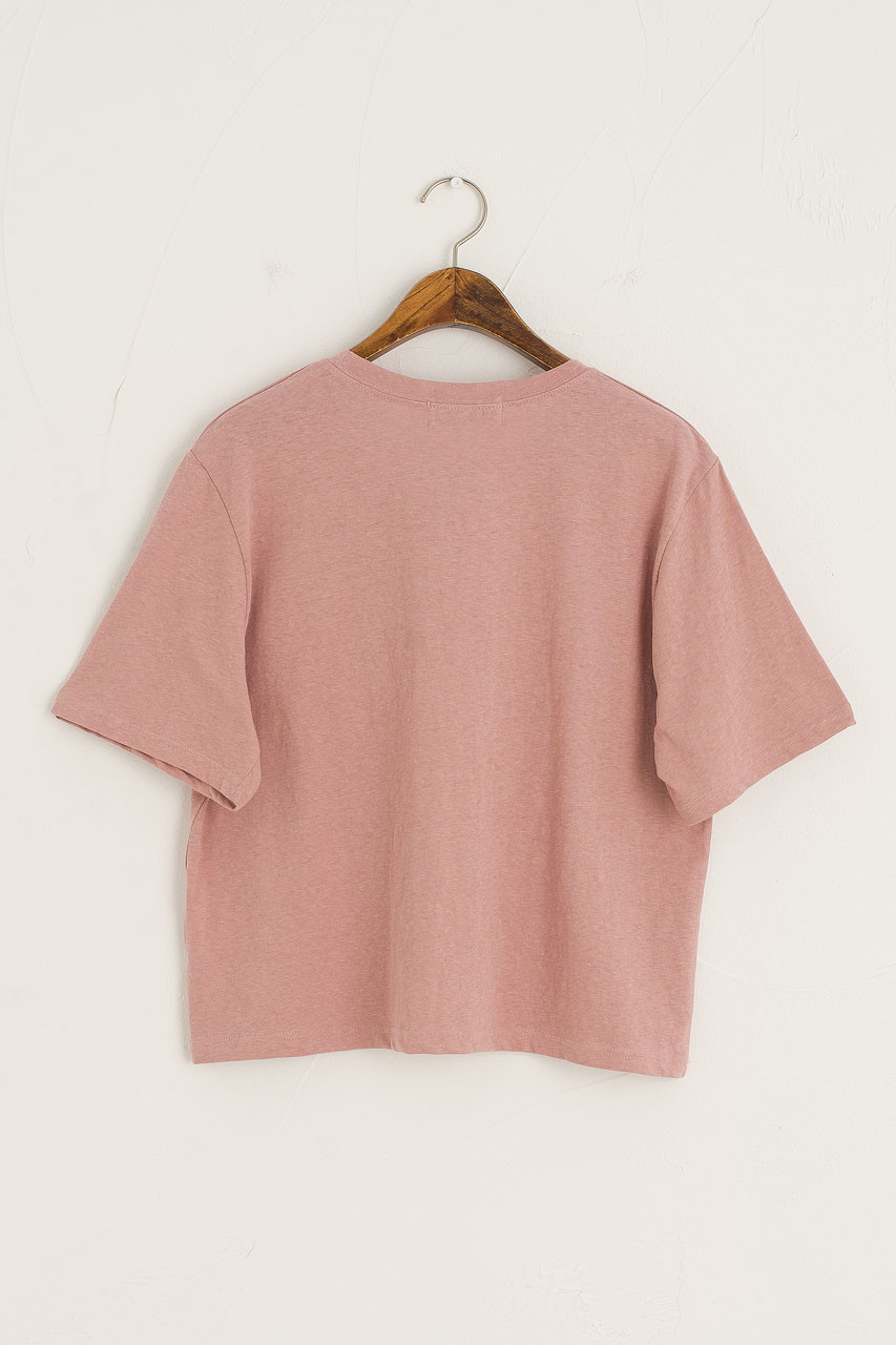 Dana Loose Fit Crop Tee, Washed Pink