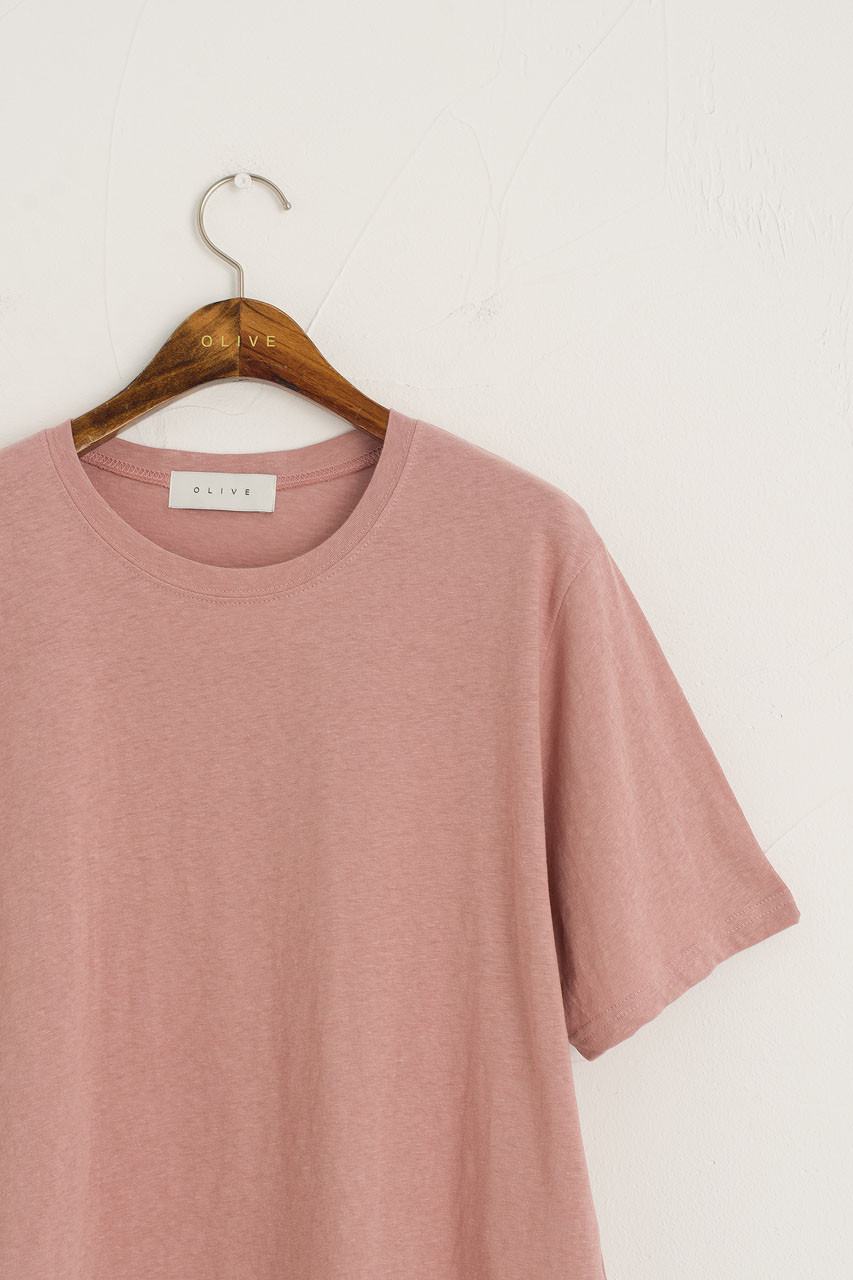 Dana Loose Fit Crop Tee, Washed Pink