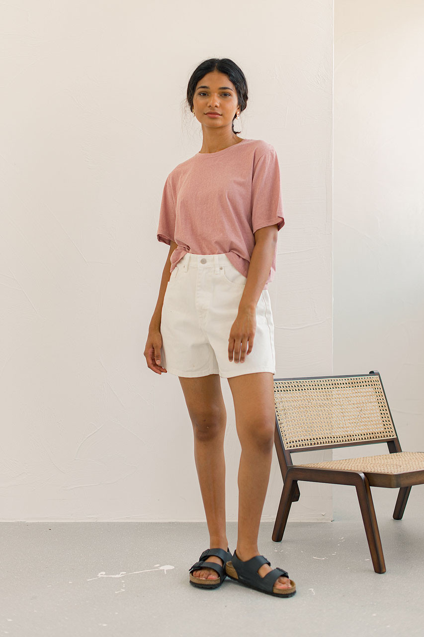 Dana Loose Fit Crop Tee, Washed Pink