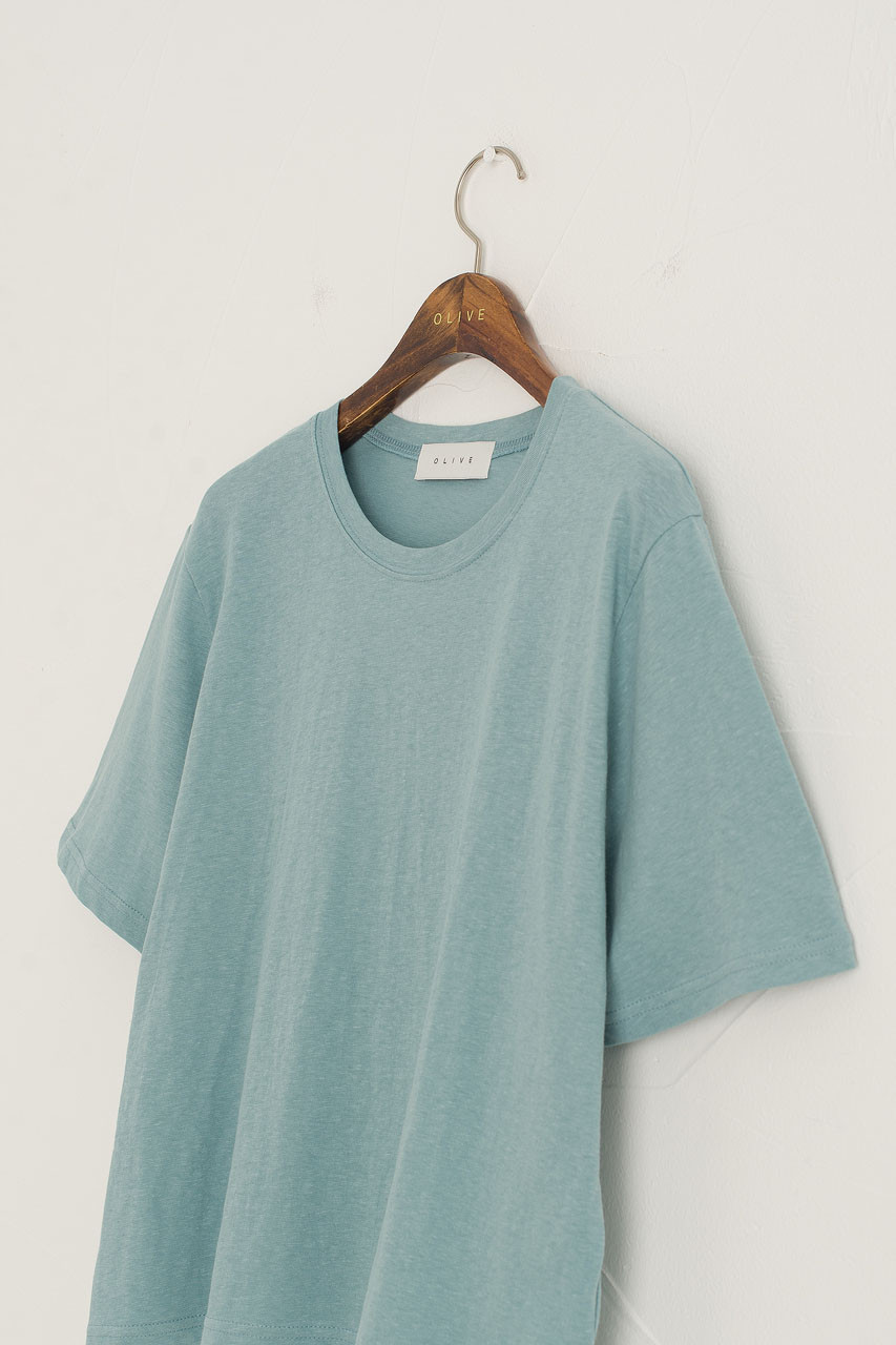 Dana Loose Fit Crop Tee, Washed Blue