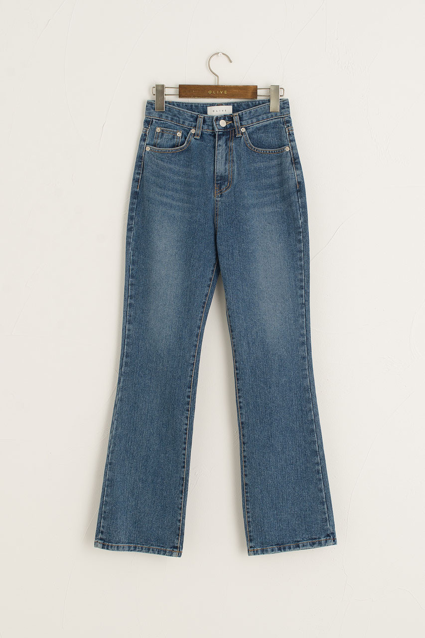 Freya Kick Flare Jean, Mid Blue