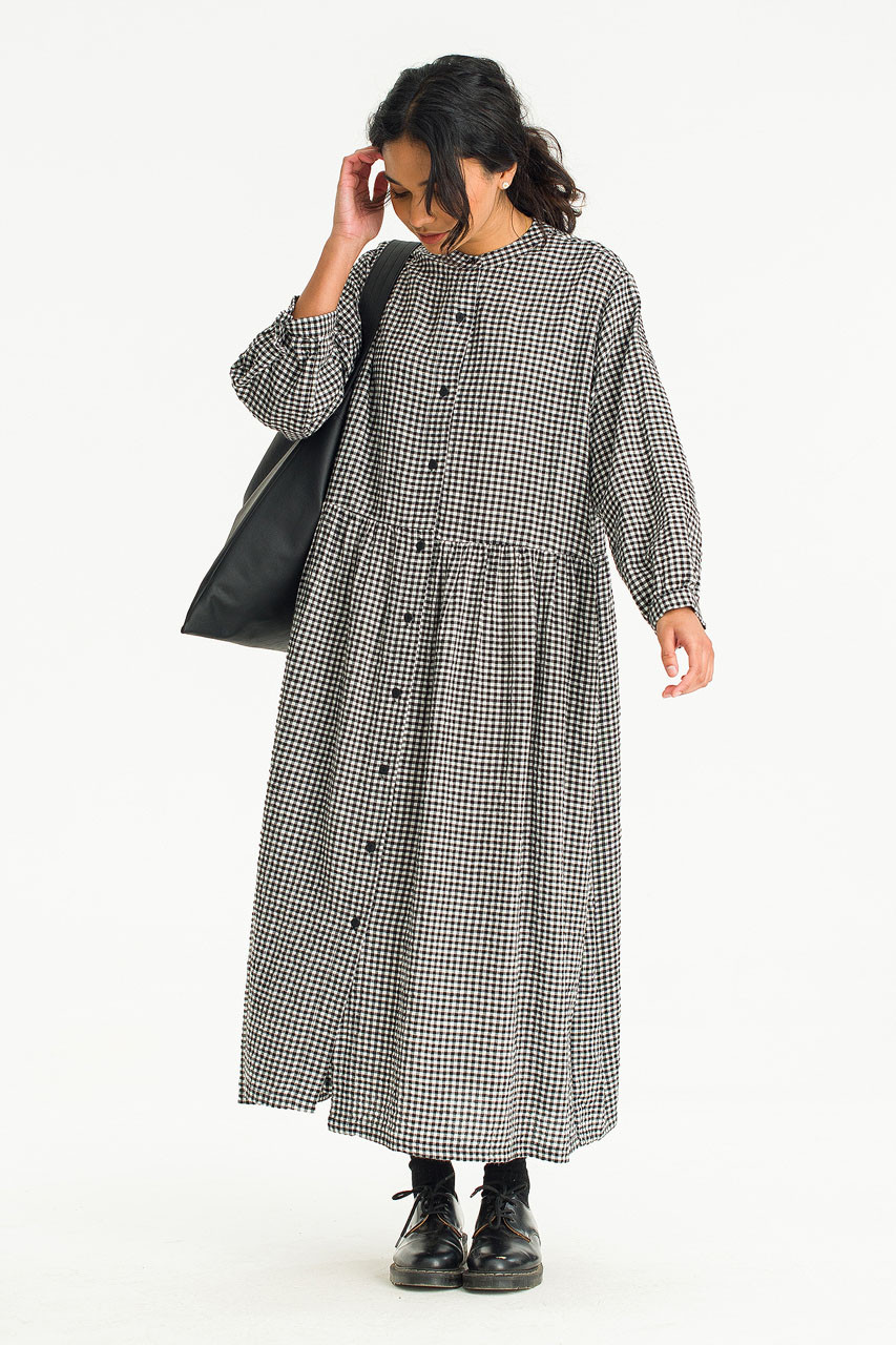 Annie Gingham Dress, Black