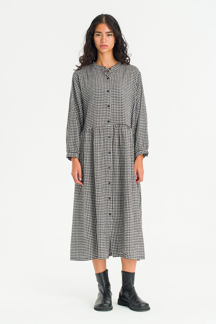 Annie Gingham Dress, Black