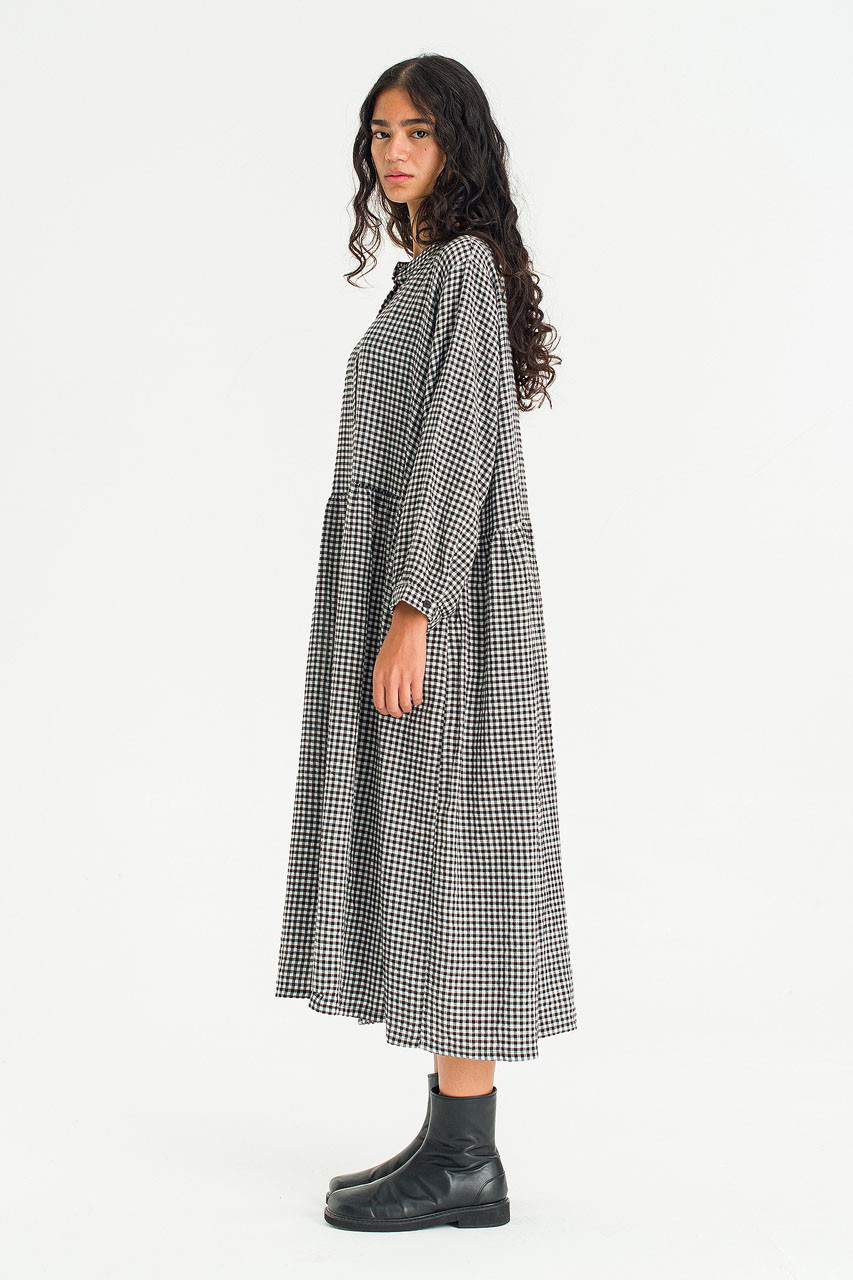 Annie Gingham Dress, Black