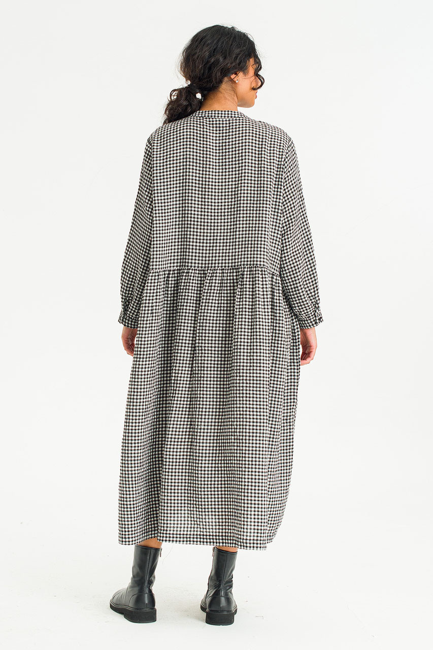 Annie Gingham Dress, Black