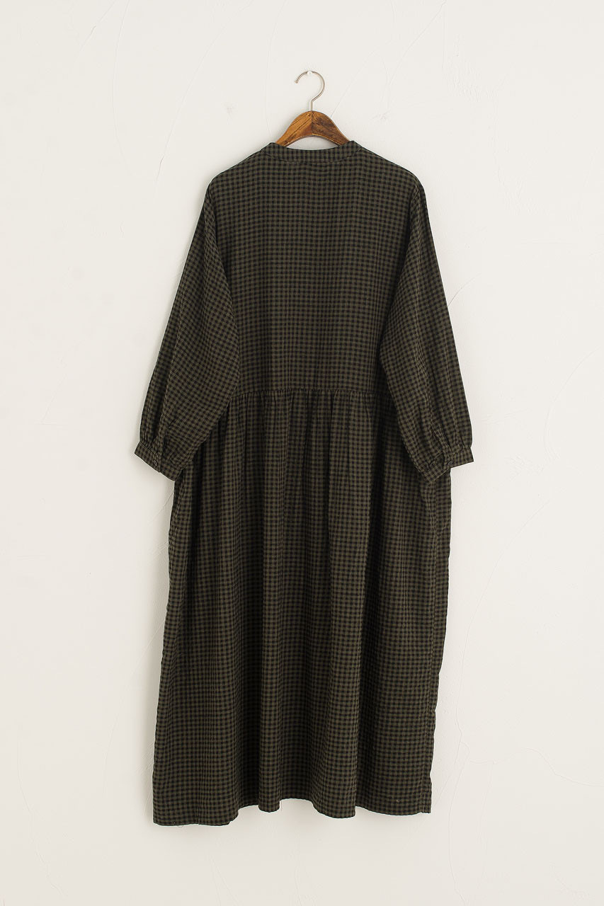 Annie Gingham Dress, Khaki