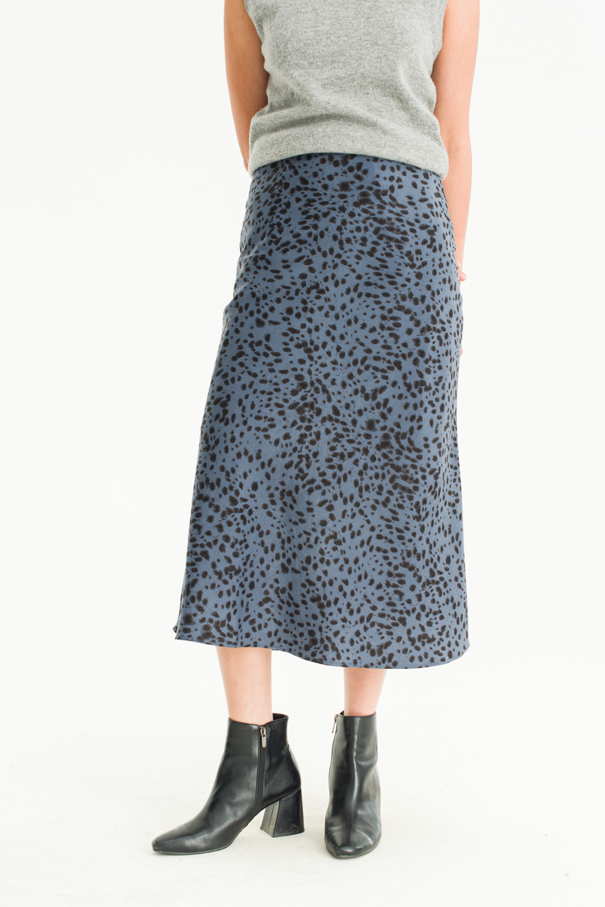 Animal Print Mermaid Skirt, Midnight Blue
