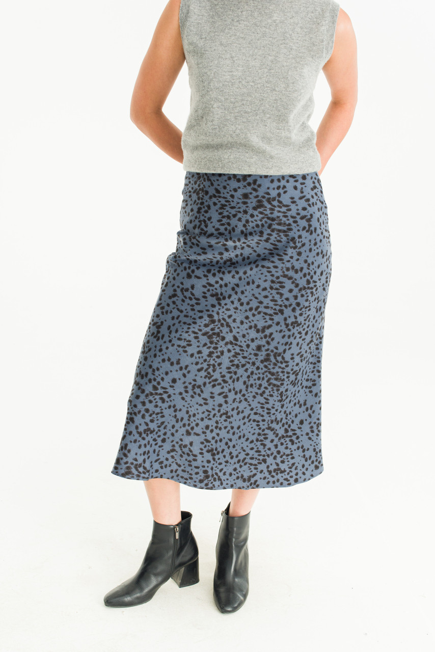 Animal Print Mermaid Skirt, Midnight Blue
