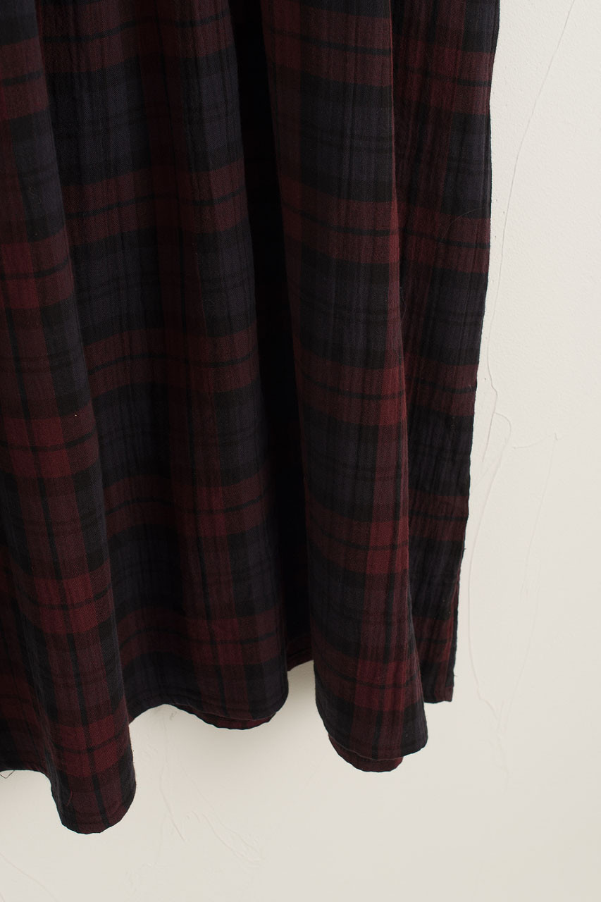 Tasha Double Face Check Dress, Wine