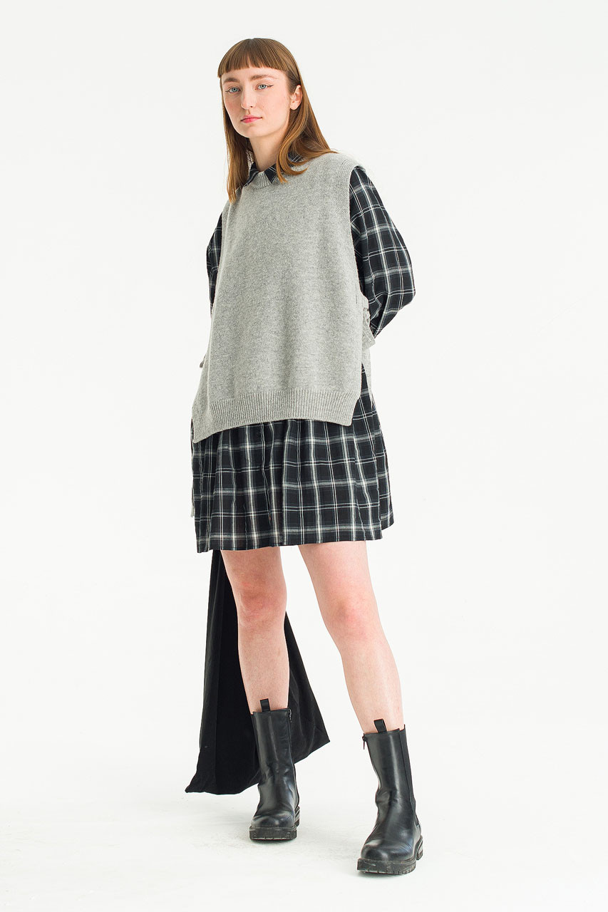 Side Ribbon Vest, Grey