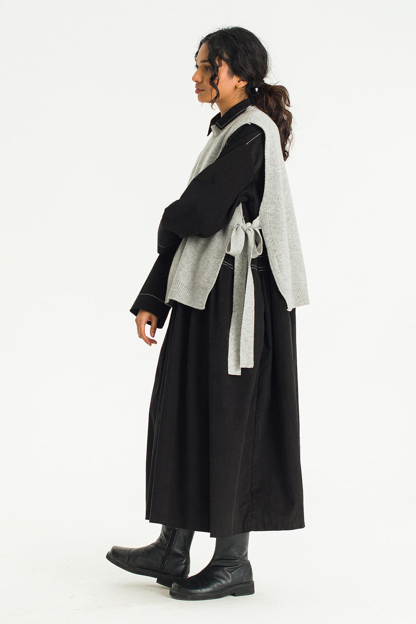 Side Ribbon Vest, Grey
