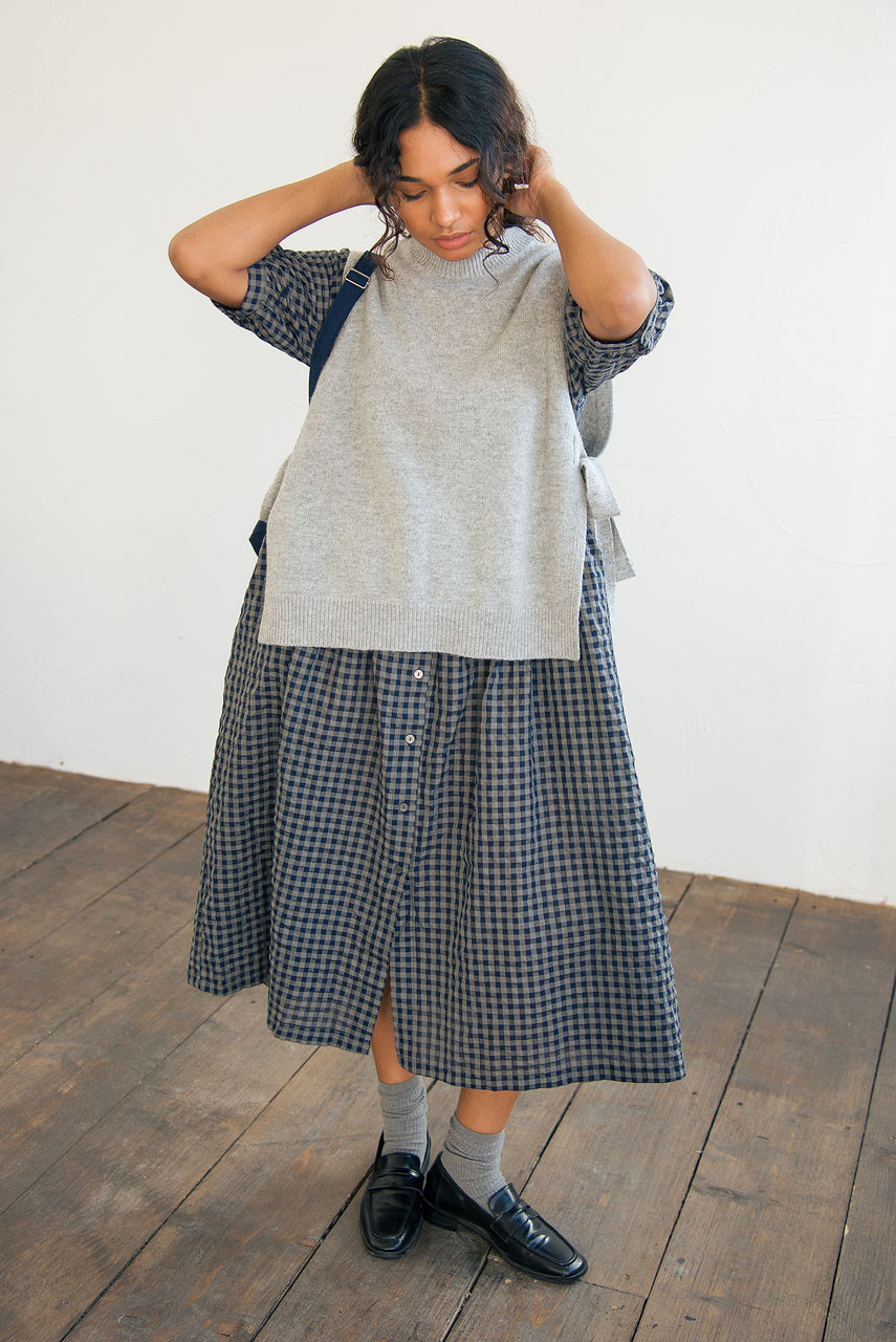 Side Ribbon Vest, Grey