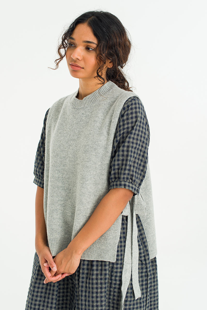 Side Ribbon Vest, Grey