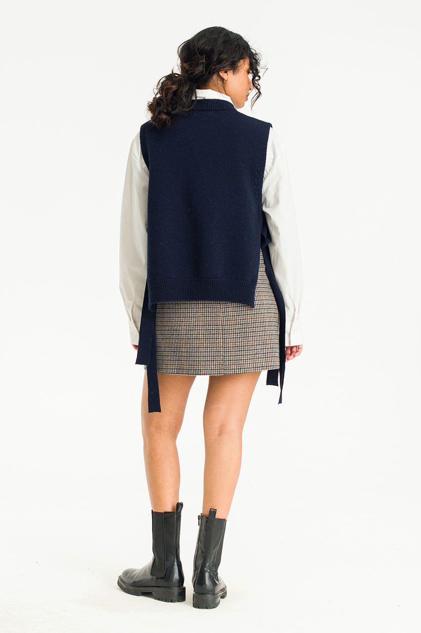 Side Ribbon Vest, Navy
